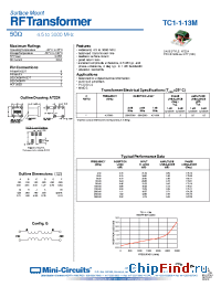 Datasheet TC1-1-13M manufacturer Mini-Circuits